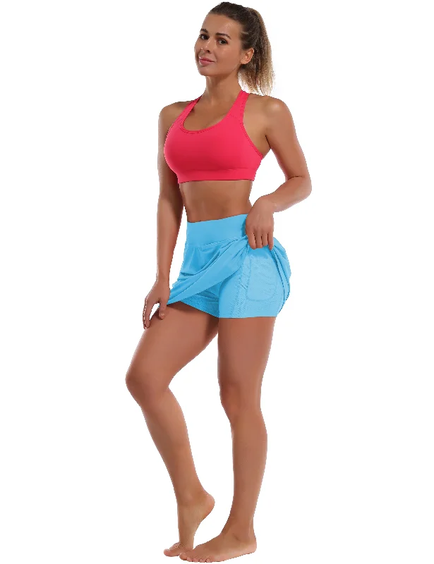 Athletic Tennis Golf Skort with Pocket Shorts blue