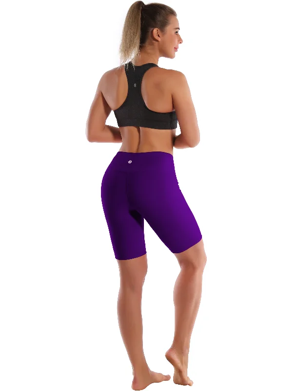 8"" High Waist Yoga Shorts eggplantpurple