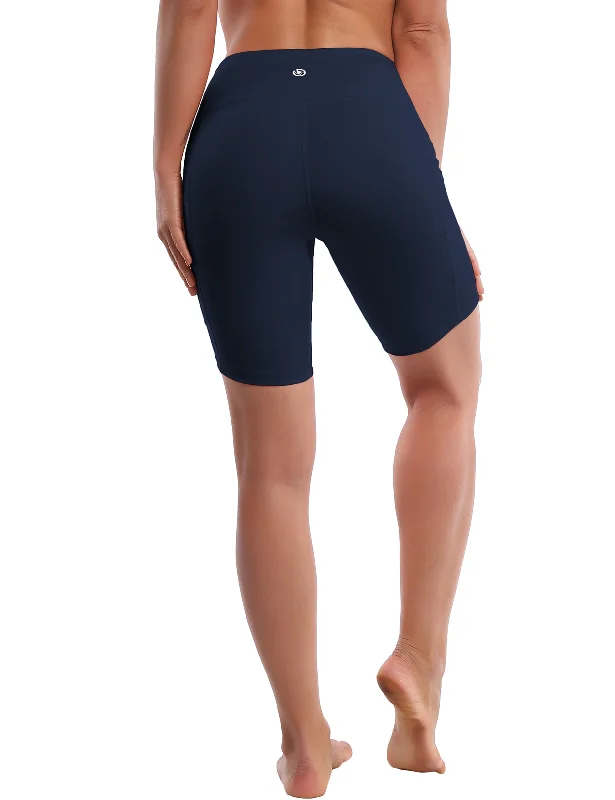 8"" Side Pockets Yoga Shorts darknavy