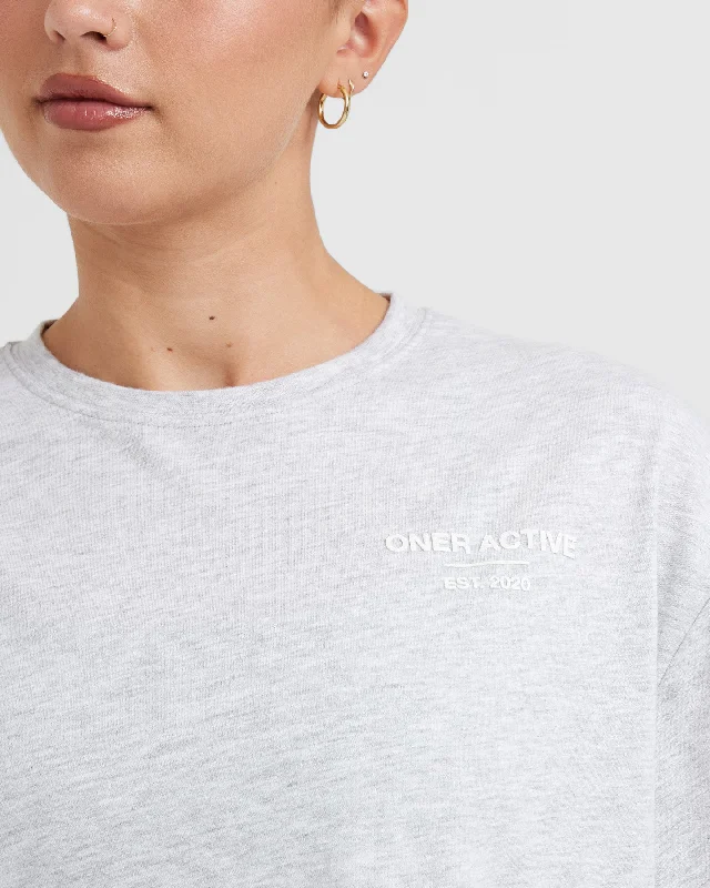 Classic Lifters Graphic Oversized Lightweight T-Shirt | Light Grey Marl