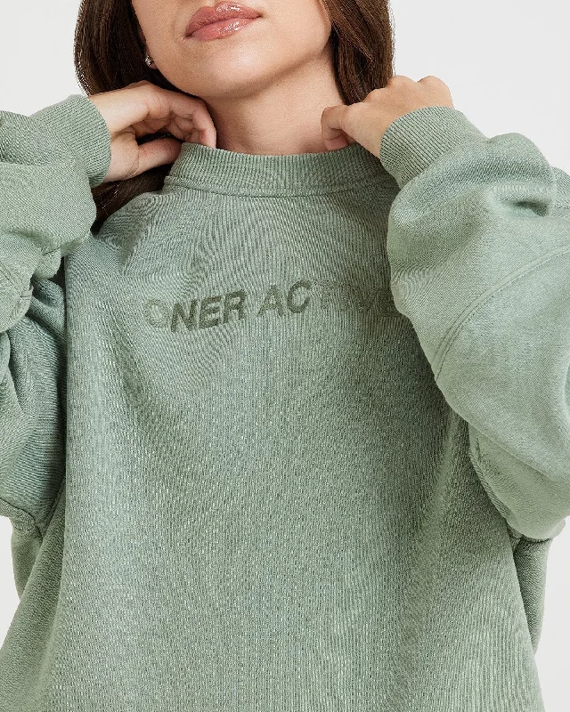 Classic Lounge Oversized Crew Neck | Sage