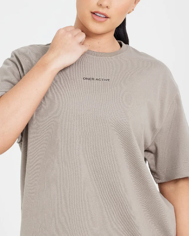 Classic Mirror Graphic Oversized T-Shirt | Washed Minky