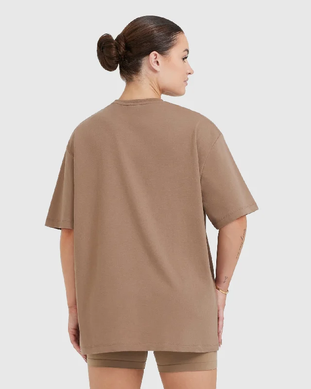 Classic Oversized Lightweight T-Shirt | Walnut