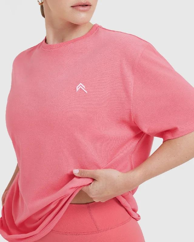 Classic Oversized Lightweight T-Shirt | Washed Amplify Pink