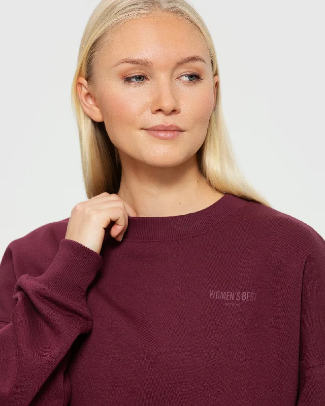 Comfort Oversized Crew Neck | Dark Cherry