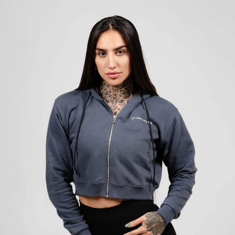 Cropped Zip-Up Hoodie - Riviera