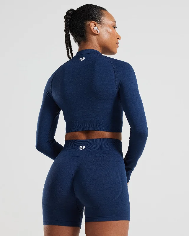 Define Seamless Crop Zip Jacket | Sapphire Blue