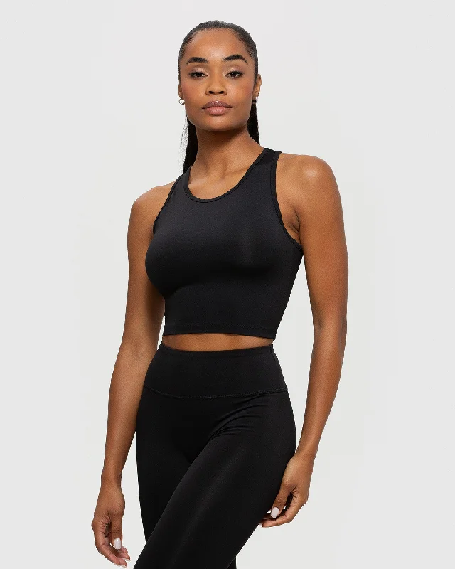 Essential Crop Tank Top | Black