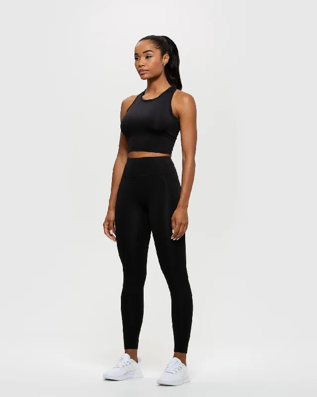 Essential Crop Tank Top | Black