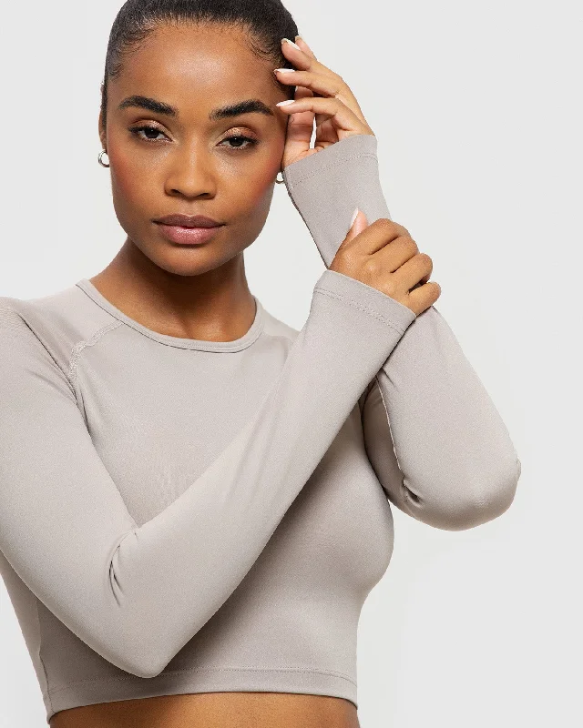 Essential Long Sleeve Crop Top | Buff