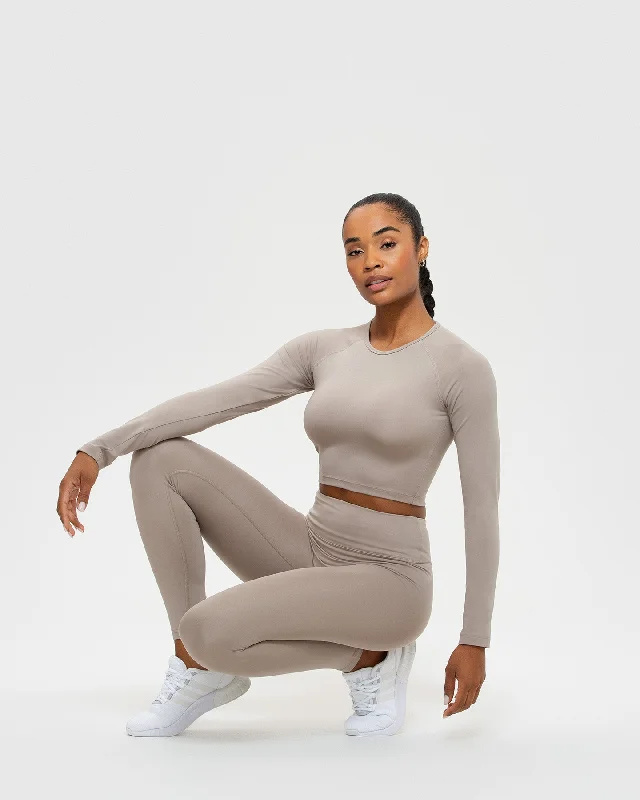 Essential Long Sleeve Crop Top | Buff