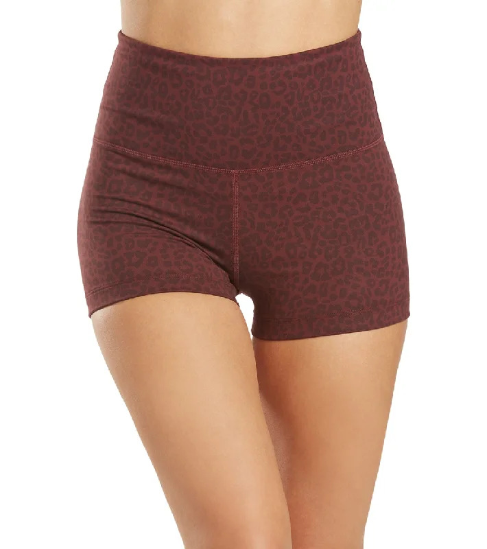 Everyday Yoga Uphold Cheetah High Waisted Hot Yoga shorts 1""