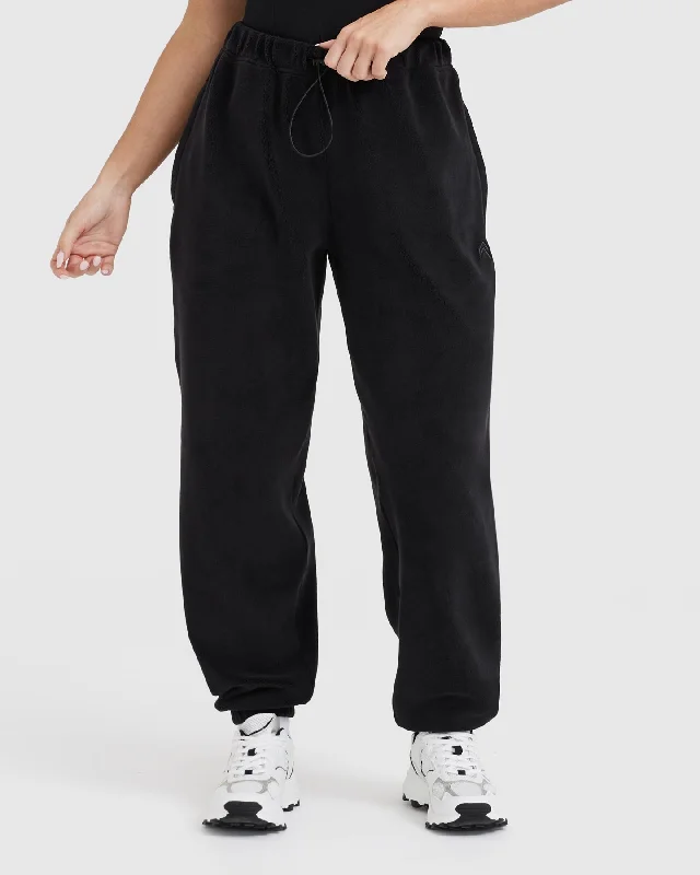 Fleece Oversized Jogger | Black