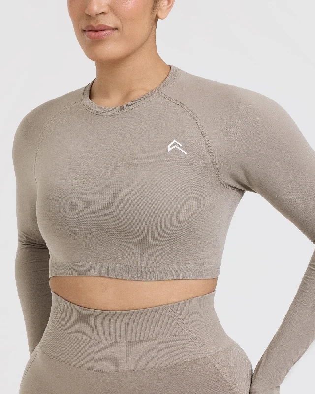 Go To Seamless Fitted Crop Long Sleeve Top | Minky