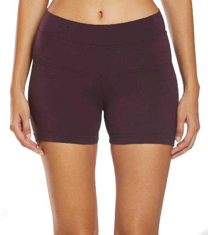 Hard Tail High Rise Yoga Booty Shorts Red Plum