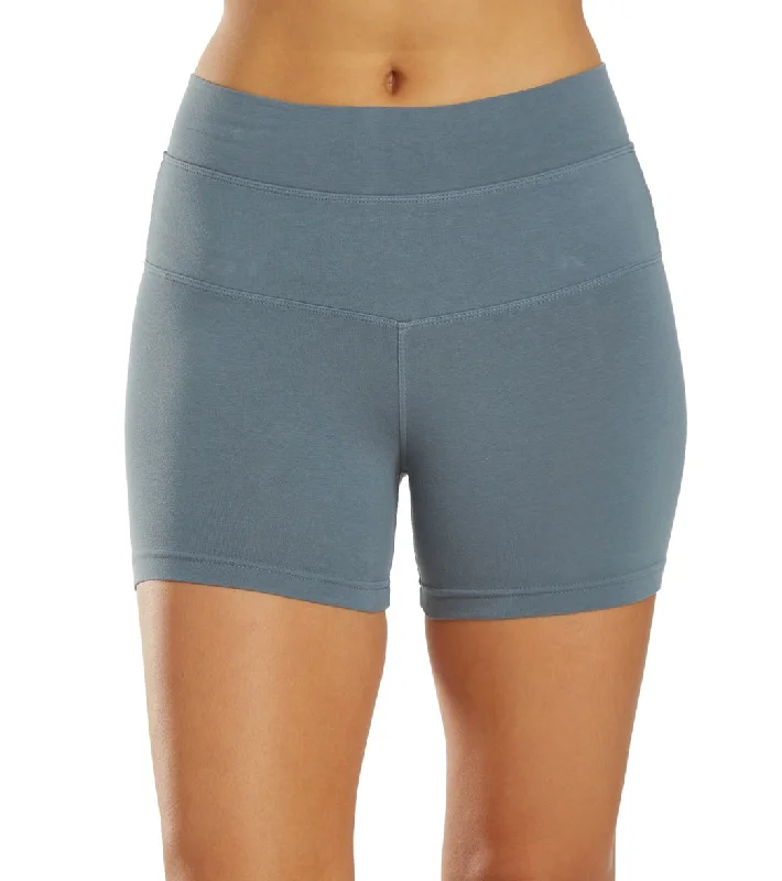 Hard Tail High Rise Yoga Booty Shorts Steel Grey