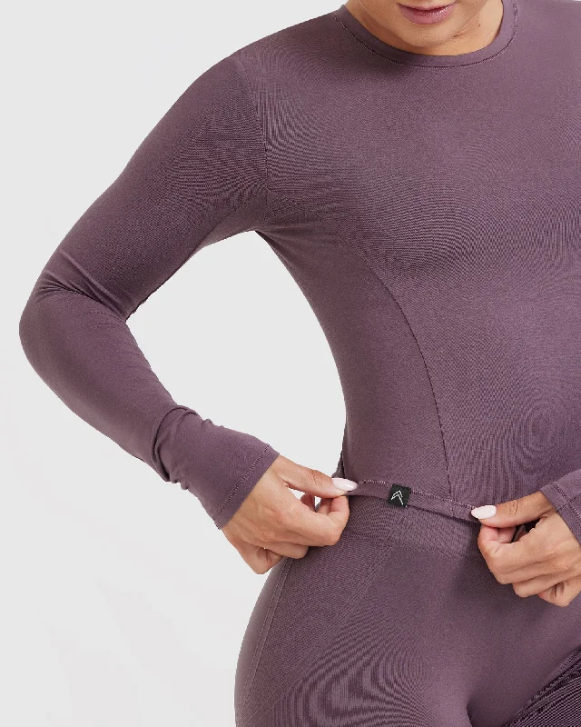 Mellow Soft Mid Long Sleeve Top | Vintage Purple