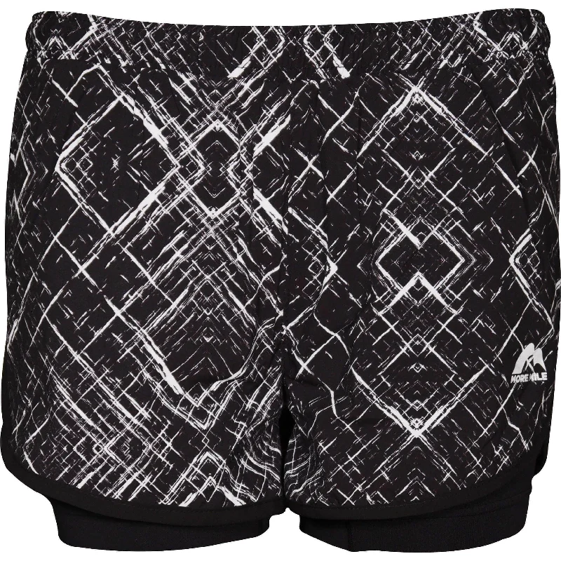 More Mile Conquer 2 in 1 Womens Running Shorts - Black