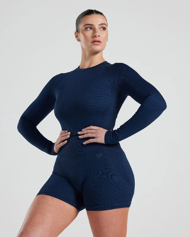 Motion Seamless Long Sleeve Midi Top | Sapphire Blue