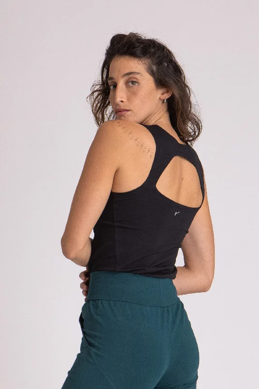 Organic Cotton Half Moon Open Back Tank Top