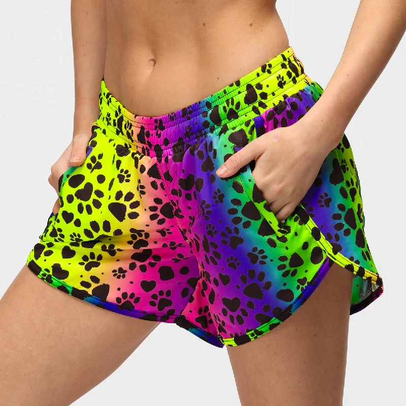 Pawfect Rainbow Loose Fit Workout Shorts