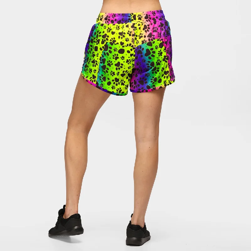 Pawfect Rainbow Loose Fit Workout Shorts