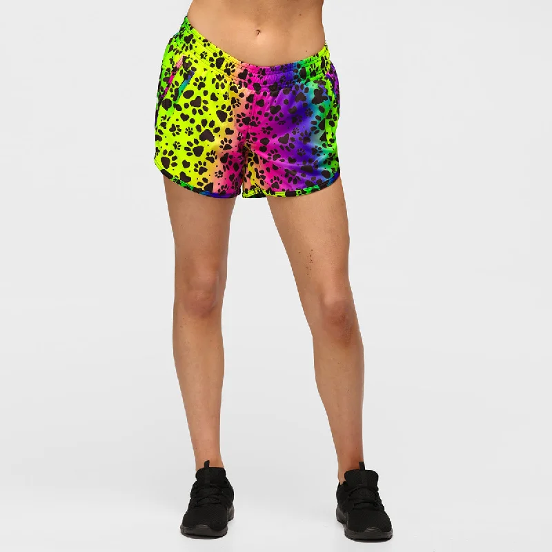 Pawfect Rainbow Loose Fit Workout Shorts