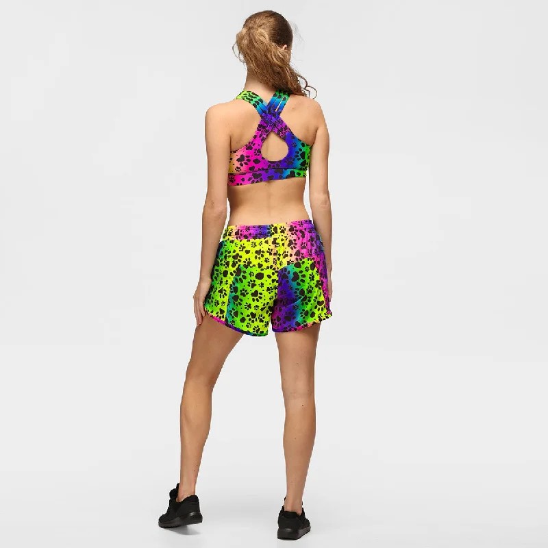 Pawfect Rainbow Loose Fit Workout Shorts