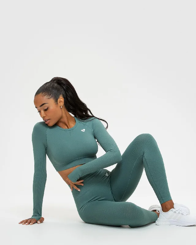 Power Seamless Long Sleeve Crop Top | Sea Pine