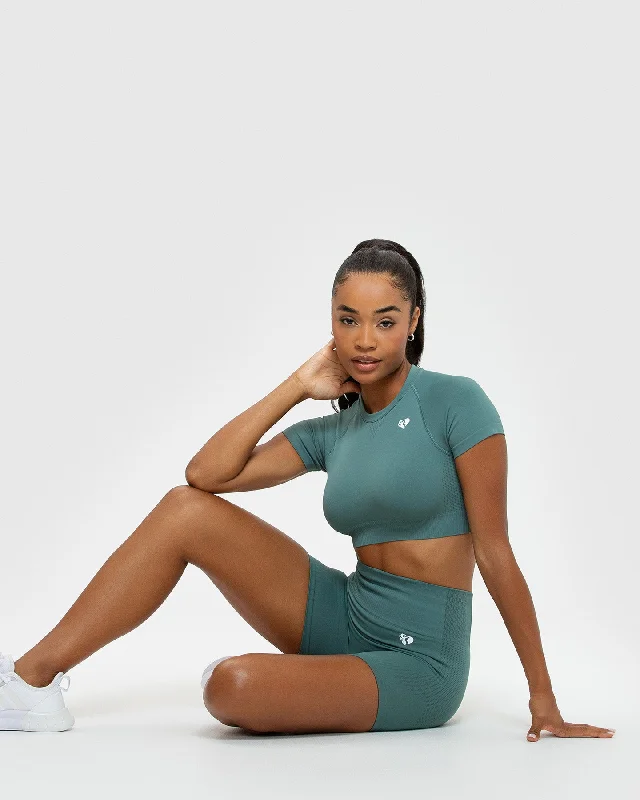 Power Seamless Short Sleeve Crop Top | Sea Pine