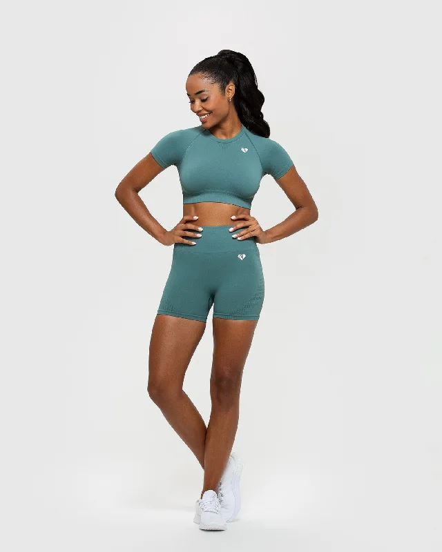 Power Seamless Short Sleeve Crop Top | Sea Pine