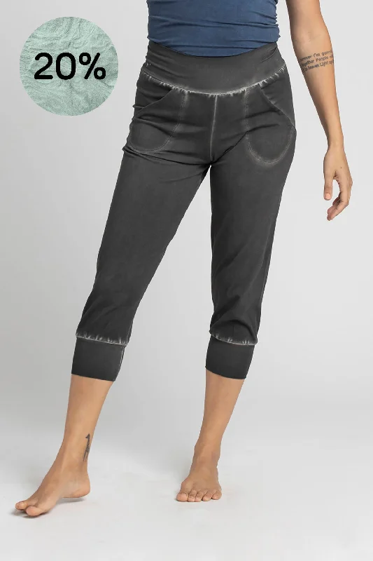 Stonewash Slouchy Capri Pants