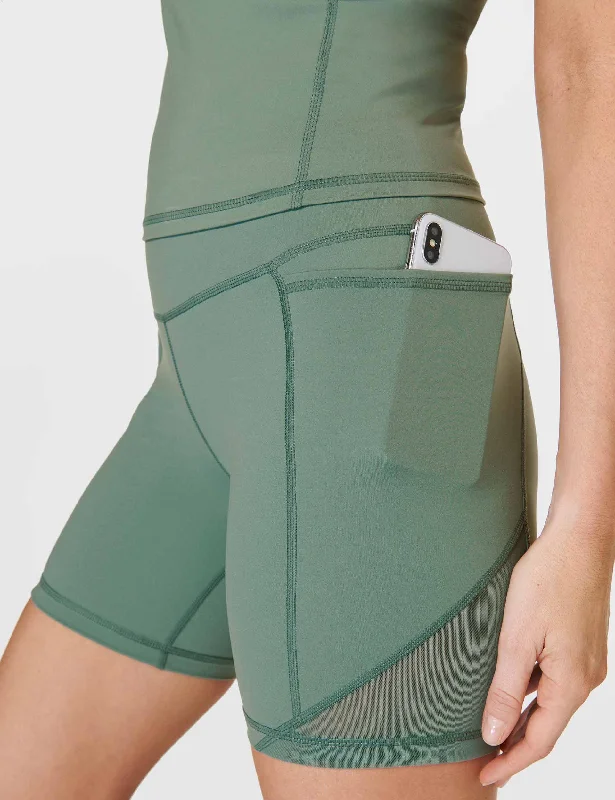 Power Aerial Mesh 6"" Gym Short - Cool Forest Green