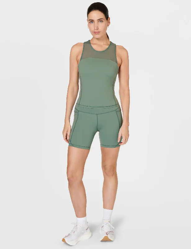 Power Aerial Mesh 6"" Gym Short - Cool Forest Green