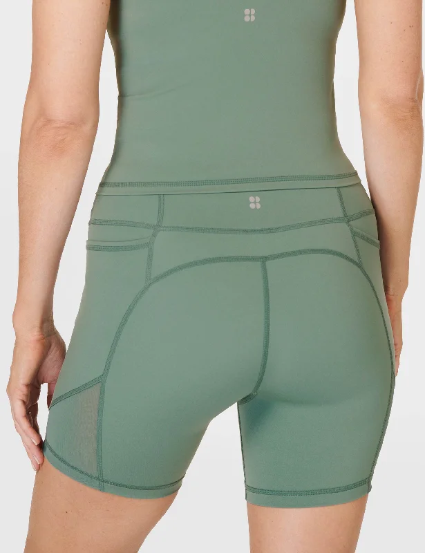 Power Aerial Mesh 6"" Gym Short - Cool Forest Green