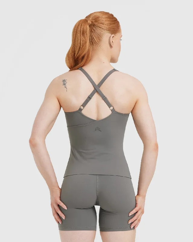 Unified V-Neck Cross Back Vest | Ash Grey