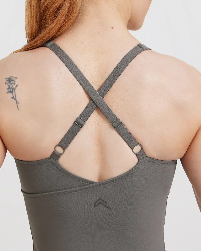 Unified V-Neck Cross Back Vest | Ash Grey