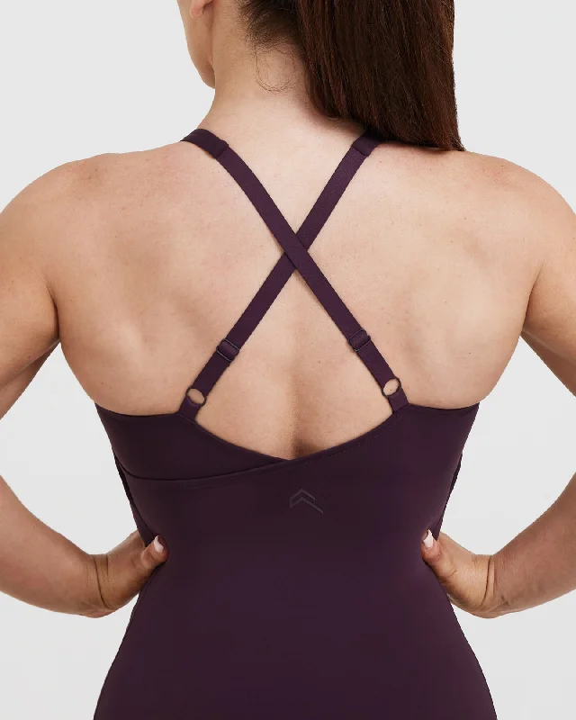 Unified V-Neck Cross Back Vest | Blackberry Purple