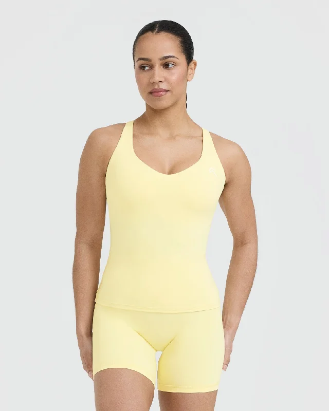 Unified V-Neck Cross Back Vest | Sherbert Yellow