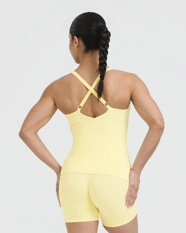 Unified V-Neck Cross Back Vest | Sherbert Yellow