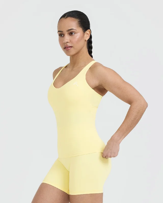 Unified V-Neck Cross Back Vest | Sherbert Yellow