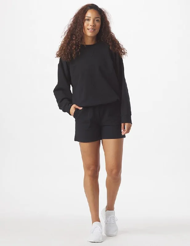 Vintage Oversized Sweat Short: Black