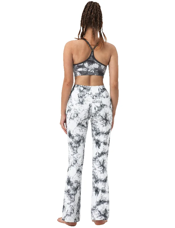 29"" 31"" 33"" 35"" 37""  Side Pockets Printed Bootcut Leggings arabescato