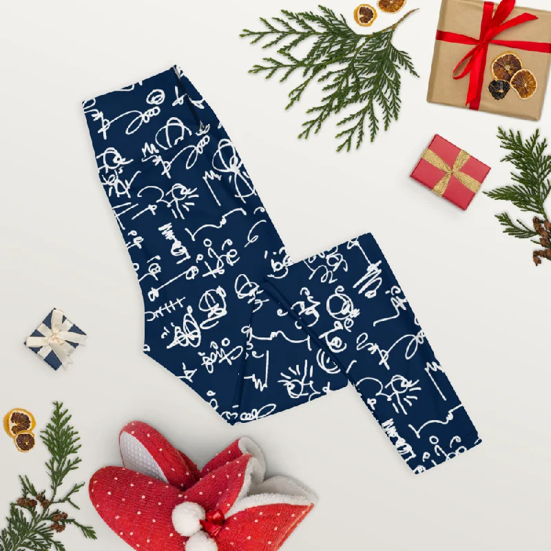 All Aboard! Nozco Yoga Leggings in Navy