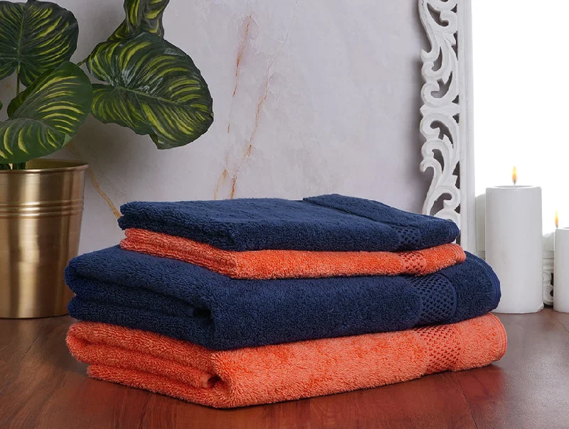 Grape Fruit/Mid 4 Piece 100% Cotton Towel Set - Atrium Plus By Spaces