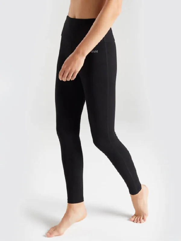 BAM Enduro Bamboo Deep Waistband Women's Yoga Leggings - Black