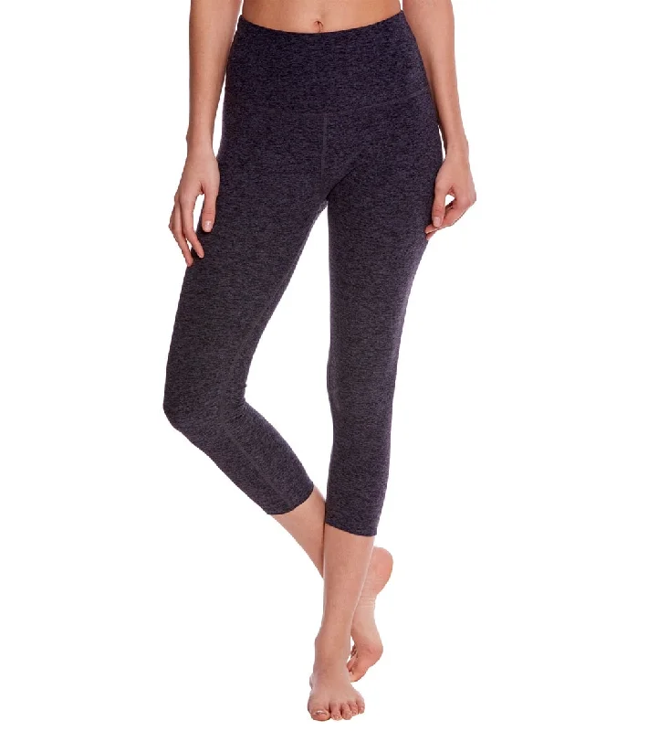 Beyond Yoga Spacedye High Waisted Yoga Capris Black-Steel