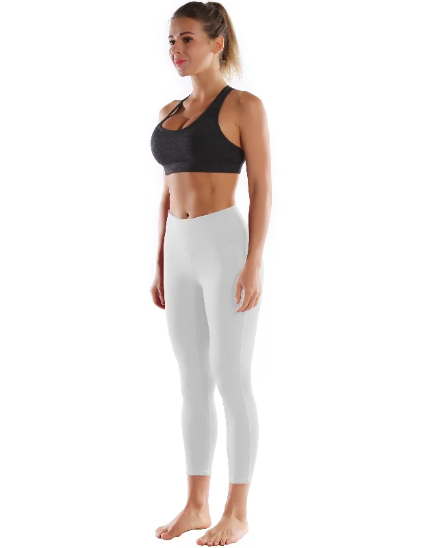 22"" High Waist Side Line Capris lightgray