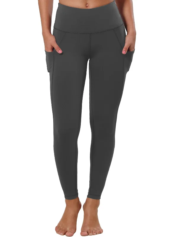 High Waist Side Pockets Yoga Pants shadowcharcoal ins