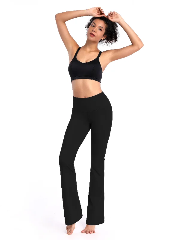 29"" 31"" 33"" 35"" 37"" High Waist Bootcut Leggings Black ins